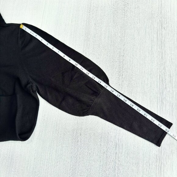 EXPRESS High Ribbed Blouson Sleeve‎ Turtleneck Sweater Black S Party Office New - Picture 11 of 13